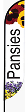 Pansies Feather Flag - Convex